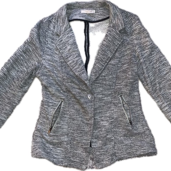 41 Hawthorn Gray Knit Blazer with Notched Lapels and Structured Fit - Picture 1 of 5